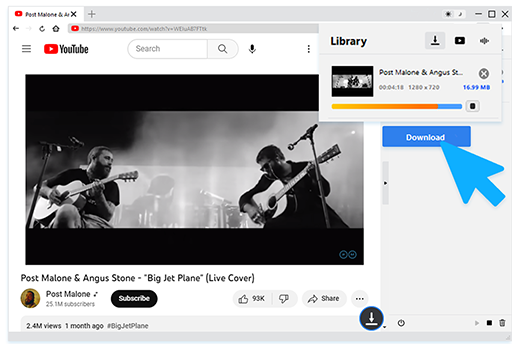 Begin downloading video